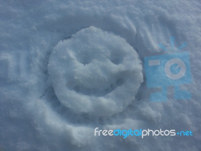 Snow Smiley Stock Photo