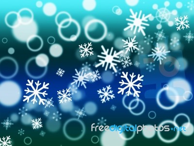 Snowflake Bokeh Means Merry Christmas And Blurred Stock Image