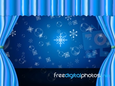 Snowflake Copyspace Indicates Ice Crystal And Celebrate Stock Image