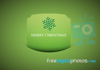 Snowflake Merry Christmas In Green Stock Image