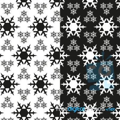 Snowflake Pattern Black And White Stock Image