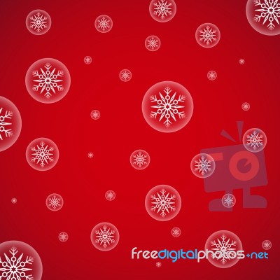 Snowflake Red Background  Illustration Stock Image