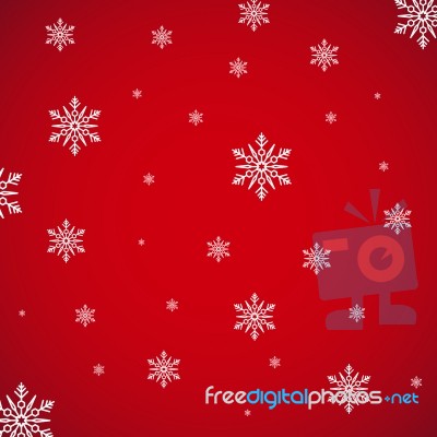 Snowflake Red Background  Illustration Stock Image