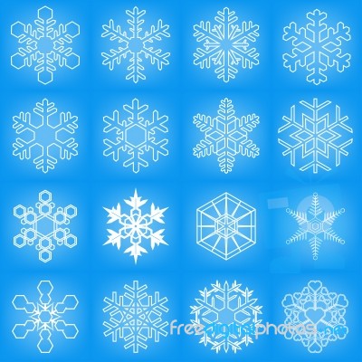 Snowflake Set Stock Image