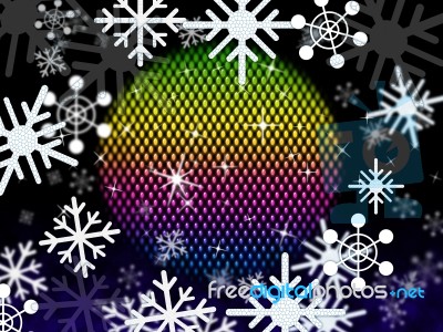 Snowflakes Ball Shows Colors Winter And Festivities
 Stock Image