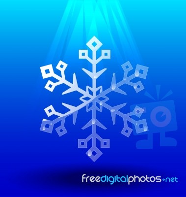 Snowflakes Crystal Under Light Stock Image