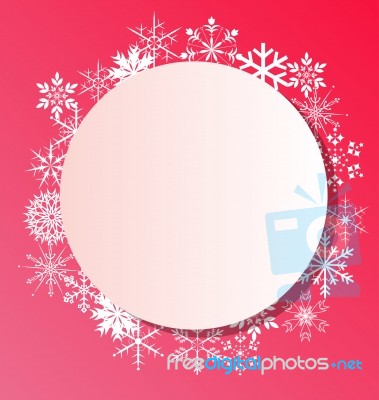 Snowflakes Frame On Pink Background Stock Image