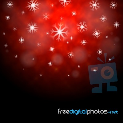 Snowflakes Red Background Means Winter Season Wallpaper
 Stock Image