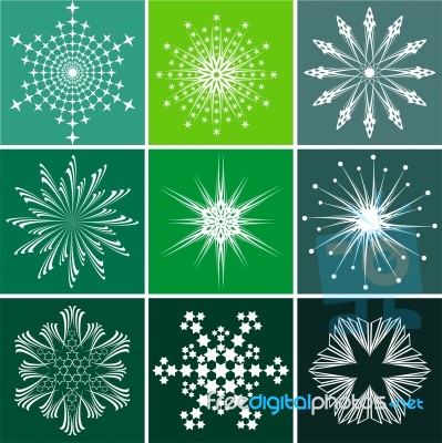 Snowflakes Set Stock Image