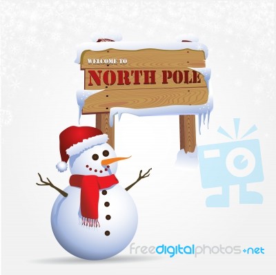 Snowman At The North Pole Stock Image