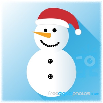 Snowman Icon Represents Merry Xmas Festive Celebration Stock Image