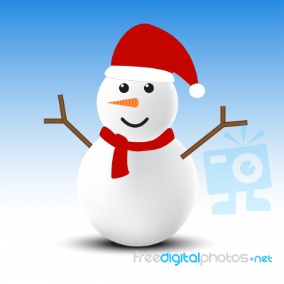 Snowman In Winter Stock Image