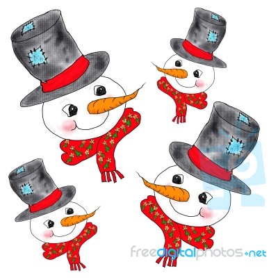 Snowman Pattern Stock Image