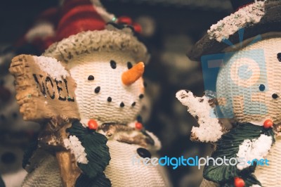 Snowmen Christmas Background Stock Photo