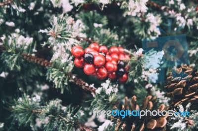 Snowy Christmas Background Stock Photo