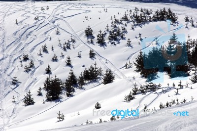 Snowy Mountain Stock Photo