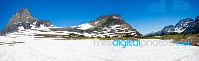 Snowy Mountains Stock Photo