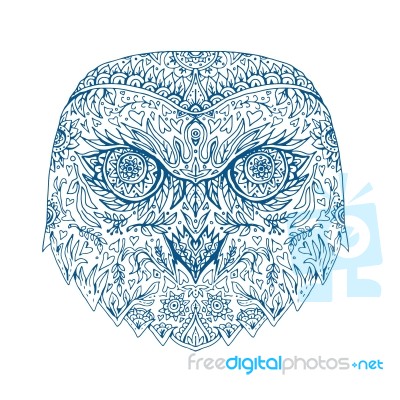 Snowy Owl Head Mandala Stock Image