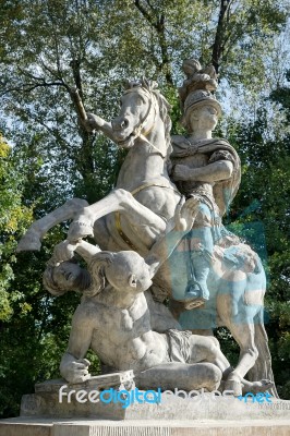 Sobieski Monument By Franciszek Pinck In Warsaw Stock Photo