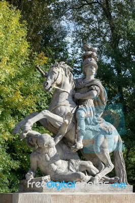 Sobieski Monument By Franciszek Pinck In Warsaw Stock Photo