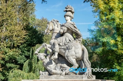 Sobieski Monument By Franciszek Pinck In Warsaw Stock Photo