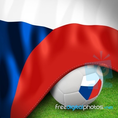 Soccer Ball And Czech Republic Flag Stock Image