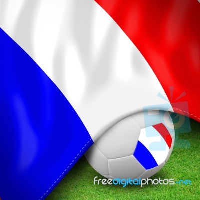 Soccer Ball And Flag Euro France Stock Image