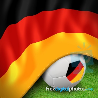 Soccer Ball And Flag Euro Germany Stock Image