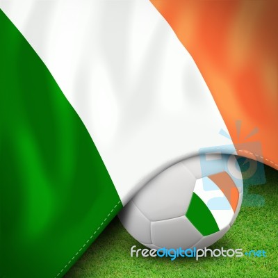 Soccer Ball And Flag Euro Ireland Stock Image