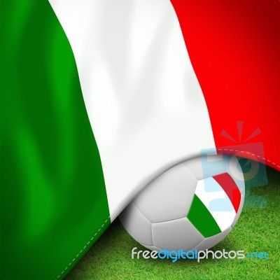 Soccer Ball And Flag Euro Italy Stock Image