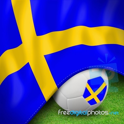 Soccer Ball And Flag Euro Sweden Stock Image