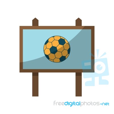 Soccer Ball Board Sport Flat Design Icon  Illustration Stock Image