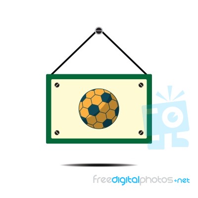 Soccer Ball Board Sport Flat Design Icon  Illustration Stock Image