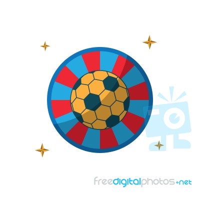 Soccer Ball Circle Sport Flat Design Icon  Illustration Stock Image