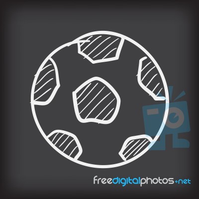 Soccer Ball Free Hand Doodle  Illustration Stock Image