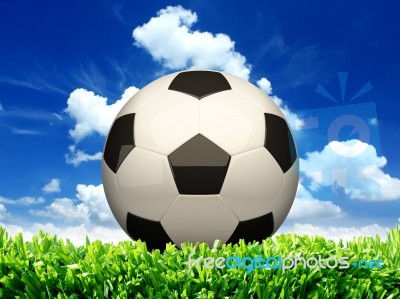 Soccer Ball On Grass Stock Photo