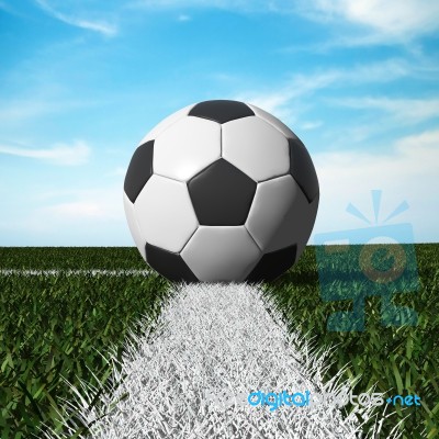 Soccer Ball On Grass Stock Image