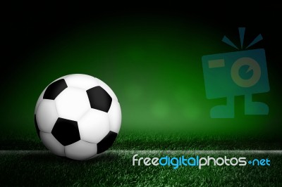 Soccer Ball On Grass Background Stock Image