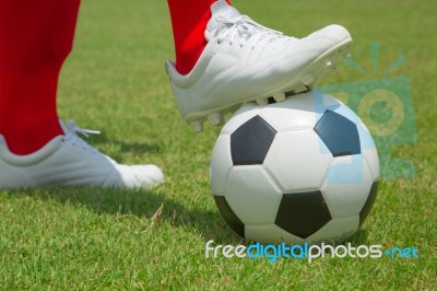 Soccer Ball Prepare To Start Stock Photo