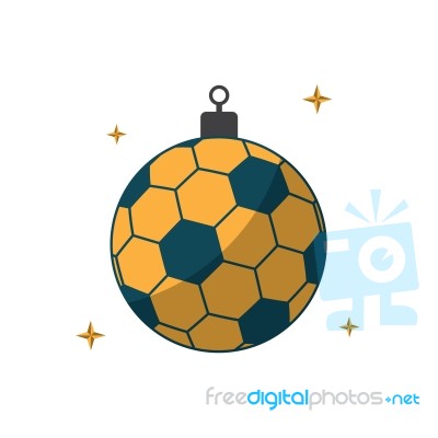 Soccer Ball Sport Flat Design Icon  Illustration Stock Image