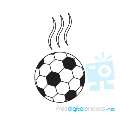 Soccer Ball Sport Thin Line Flat Design Icon  Illustration Stock Image