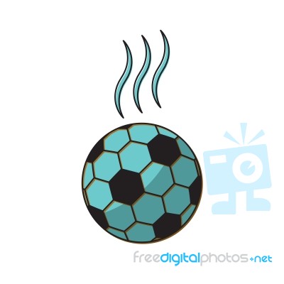 Soccer Ball Sport Thin Line Flat Design Icon  Illustration Stock Image