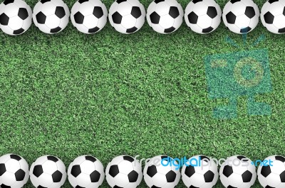 Soccer Balls On Green Grass Stock Image Royalty Free Image Id 10037121