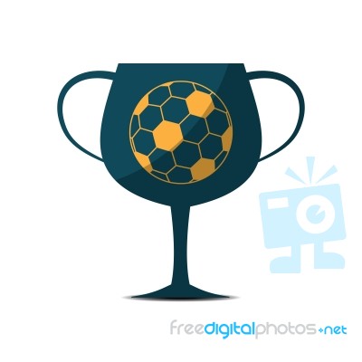 Soccer Champion Cup Sport Flat Design Icon  Illustration Stock Image