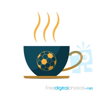 Soccer Coffee Cup Sport Flat Design Icon  Illustration Stock Image