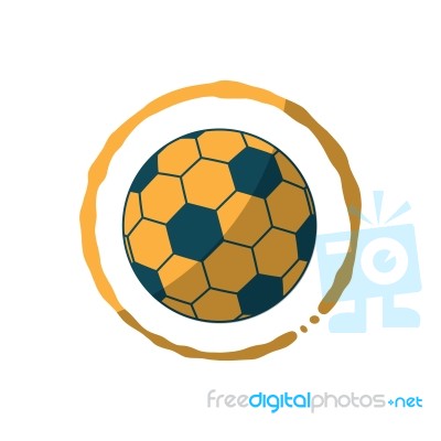 Soccer Coffee Stain Sport Flat Design Icon  Illustration Stock Image