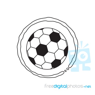 Soccer Coffee Stain Sport Thin Line Flat Design Icon  Illu Stock Image