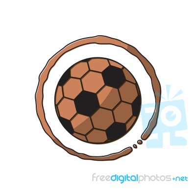 Soccer Coffee Stain Sport Thin Line Flat Design Icon  Illu Stock Image