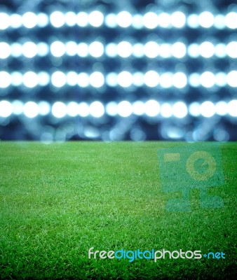 Soccer Field And The Bright Lights Stock Photo