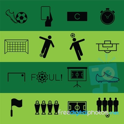 Soccer Flat Icon  Illustration Stock Image